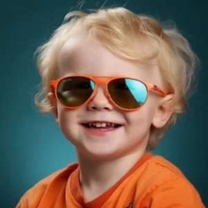 New Style Unisex UV400 Sun Glasses Custom Fashion Round Shades for Kids and Babies Red PC Frame