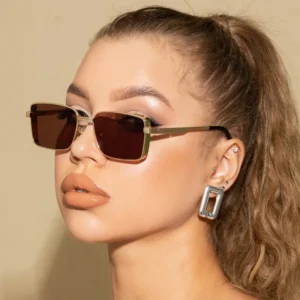 New Styles Vintage Rectangle Full Rim Metal Frame Fashion Sun Glasses Custom logo Luxury Women Men Sunglasses