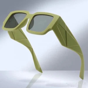 New Summer Fashion Shades Accessories Custom Logo UV 400 Luxury Big Arm Geometric PC Square Frame Sunglasses for Men Women