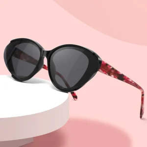 New TR Large Frame Cat Eye Sunglasses Women’s Fashion Polarized Sunglasses with Side Frameless Board Pin