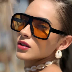 New Trend Fashion Retro Square Big Frame UV 400 Plastic Sun Glasses OutDoor Sunglasses Men Women