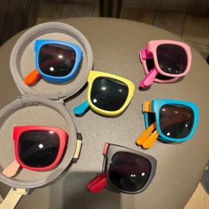 New Trendy Colorful Kids Square Folding Sunglasses Outdoor UV400 Protection Sunglasses for Children