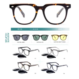 New Trendy Fashion Classic Retro Acetate Full Rim Clip Polarized UV400 Square Anti-Glare Women’s Elegant Sunglasses for OEM ODM