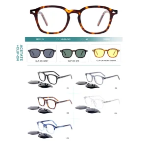 New Trendy Fashion Classic Retro Acetate Full Rim Clip Polarized UV400 Square Anti-Glare Women’s Sunglasses for OEM ODM
