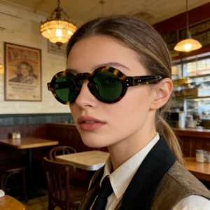 New Trendy Fashion Classic Vintage Handmade Women’s Sunglasses Full Rim Round UV400 Protection Durable for OEM ODM