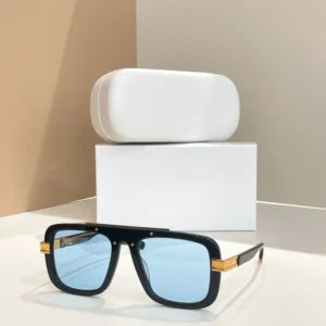 New Trendy Large Frame Square Sunglasses Metal Sunglasses With Original Box Fashion Men Women Sunglasses