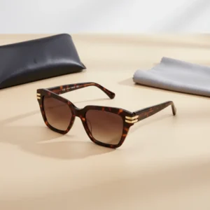 New Trendy Thick Acetate Cat Eye Sunglasses Women Polarized UV400 Square Frame Shades Sunglasses
