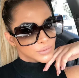 New Trendy Women’s Sunglasses Large Frame Multiple Including Blue Black White Gold Multi Gray Brown Champagne Made PC