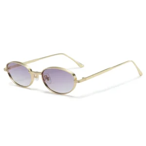New UV resistant Sunglasses for Women Retro Gradient Lens Oval Metal Frame Cat’s Eye Sunglasses