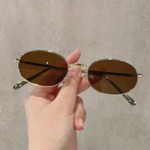 New Vintage British Style Luxury Sunglasses Distinctive Korean Style Travel Streetwear UV-Protective Oval-Shaped Sunglasses