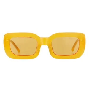New Yellow Retro Rectangle Sunglasses for Women Polarized Optical TAC Lenses Blue Acetate Fashionable Shade Sunglasses