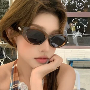 New gm Unisex Cat’s Eye Sunglasses Street Photography Glasses Tide Driving UV400 Protection