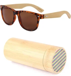 New trendy one piece lenses bamboo temple Turtle sunglasses custom private label sunglasses polarized