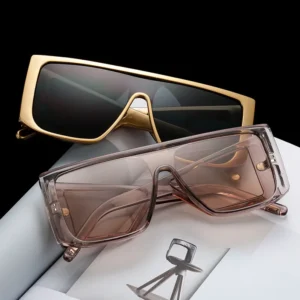 Newest Designer Glasses Oversized Rectangle Vintage Square Women UV400 PC Lens Big Frame Gafas De Sol Hombre Sunglasses