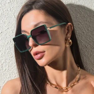 Newest Fashion Rivet square Designer Plastic Frame Womens Trendy Sunglasses