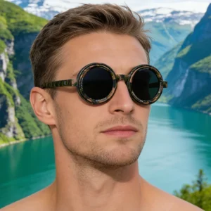 Night Driving Fashion Sunglasses Round Full Frame ND Adjustable Zoom Anti-Reflective Unisex Polarized UV400