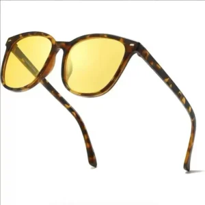 Night Vision Driving Glasses for Women Polarized Yellow Lens Anti Glare UV Protection Resin Frame