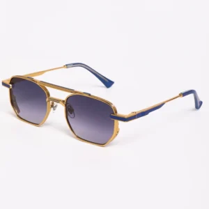 OEM Double Bridge Metal Sunglasses Gradient Lens Luxury Geometric Frame UV400 Unisex Shades CE Custom Eyewear