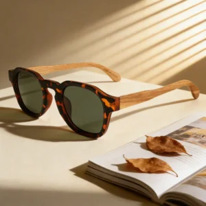 OEM Factory Trendy Vintage Designer Wooden Men Sunglasses Custom Logo Polarized Lens Wood Temple Sun Glasses