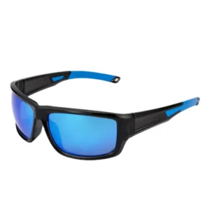 OEM Fashionable Mirrored Polarized Fishing Sunglasses UV Protection Lightweight TR90 Frame Windproof Design Customizable Temple