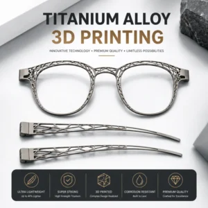 OEM Professional Custom Precision Metal Parts SLM DMLS 3D Printing Service 3D Printed Lightweight Titanium Eyewear Frame