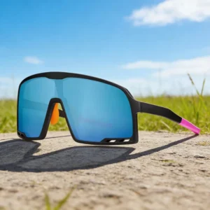 OEM TR90 Full Frame Cycling Sunglasses Outdoor Windproof UV Protection Blue Yellow Computer Lens Goggles