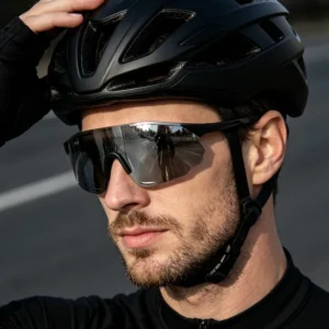 OEM Trends Luxury Custom Oversize Shield Rimless Black TR90 Mens Sport Cycling Road Bike Sunglasses