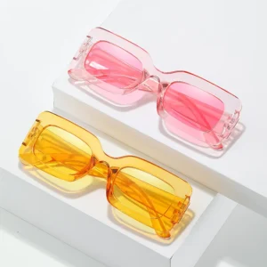 Oem Custom Logo Fashion Sunglasses Vintage Ins Trending One Piece Glasses With Black Plastic Frame