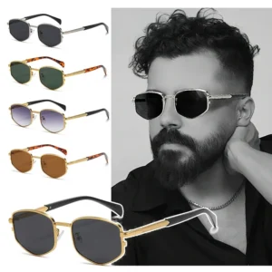 Oem Gafas De Sol Manufacturer High Quality Men Women Luxury Black and Gold Square Metal Frame UV Protection Sunglasses