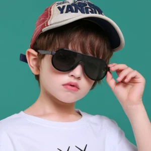 One Piece Lens Design Style Oversized Baby Boys Unbreakable Soft Silicone Polarized Kids Sports Sunglasses