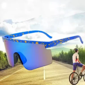 One Piece Lens Oversize Cycling Bicycle Viper Sunglasses Black Frame Sports Eyewear for Men Women Unisex
