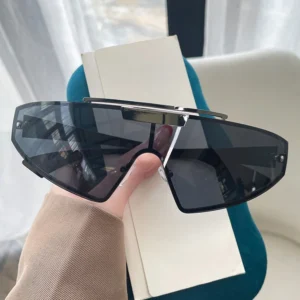 One Piece Lens Vintage Metal Shades UV400 Men Sun Glasses Custom Logo Oversized Women Sunglasses