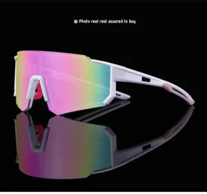 One Piece Polarized Sports Sunglasses LOW MOQ Custom Logo UV400 Goggles Pink Glasses for Riding Running