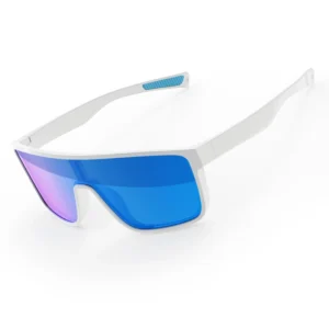 One Piece Retro Square Flat Top Mirrored Oversized Lifestyle Shield Sport Sunglasses TR90 Polarized