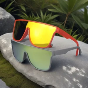 One Piece UV400 Square Oversize Polarized Sports Sunglasses for Women Men Outdoor Use