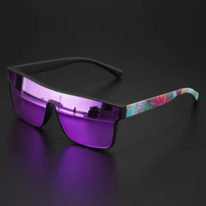 Outdoor Beach Sports Sunglasses for Men UV400 Anti-UV Lenses Patterned Temple Arms
