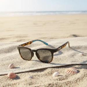 Outdoor Casual Sunglasses with Sturdy Rectangular Frame Custom Anti-Glare Glass Lenses Durable Matte Finish TR90 Temple Tips