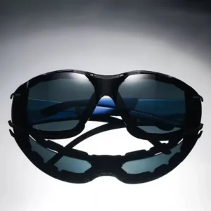 Outdoor EN166 Certified PC Lens Sports Sunglasses Full-Frame Thickened Edge PVC Anti-Glare Wind Light Resistance for Road