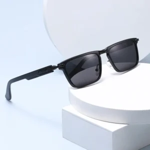 Outdoor Gradient Shades for Men and Women Metal Square Frame UV400 Protection Polarized Sunglasses