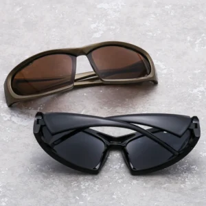 Outdoor Plastic Windproof Riding Driving Safety Eyewear One Piece Square Frame Shades Sunglasses
