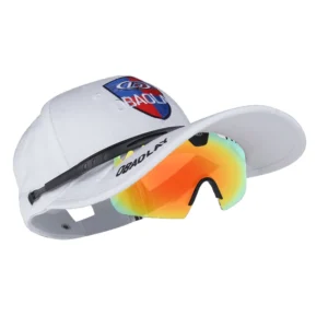Outdoor Sport Eyewear Fashion Sun Hat Polarized Red PC Lenses Baseball Hat with Sunglasses