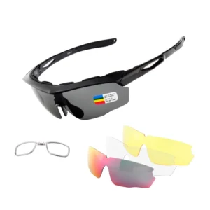 Outdoor Sports Sunglasses UV400 Polarized 4 Interchangeable Lens Polarized Padded Safety Glasses With Myopia Frame