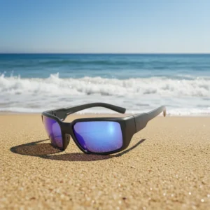 Outdoor Sports Sunglasses with UV Protection Rectangular Comfortable TPEE Frame Polarized Glass for Men