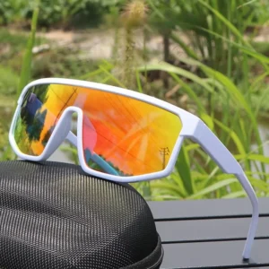 Outdoor Sports Sunglasses with UV400 Full Frame Sun Protection and Large Frame Design for Men’s and Women’s Sports Glasses