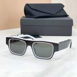 Outdoor UV400 Sun Glasses with Square Frames Color-blocking Design Comfortable Acetate Material Sunglasses