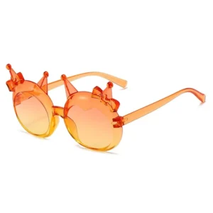 Oval Frame Boys and Girls Child Plastic Sun Glasses Crown Sunglasses