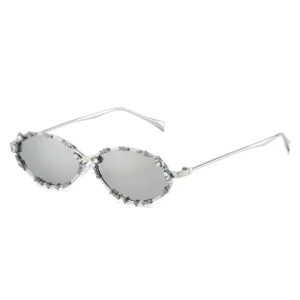Oval Frames Metal Legs Luxury Sunglasses Women High Quality Diamond Sun Glasses for Ladies Custom Logo
