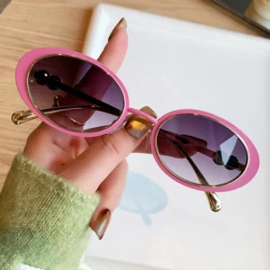 Oval Shaped Outdoor UV Proof Sunglasses Sun Protection Concave Double Color Fashionable Street Style Shades