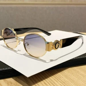 Oval Small Frame Metal Sunglasses UV400 Protection Trendy European American Street Style for Men & Women Outdoor Sports