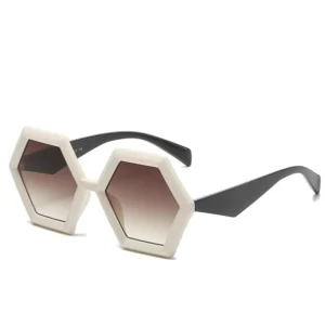Oversize Frame Hexagonal UV Protection Shades New Designer Plastic Frame Style Custom Sunglasses Women Men